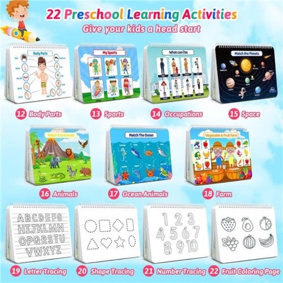 Montessori Preschool Learning Activities Newest Toddler Busy Book Montessori Toy - Picture 2 of 7